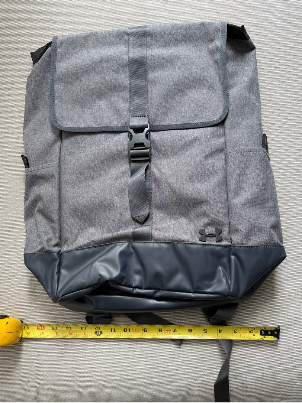 Under Armour Gray and Black Roll-Top Backpack